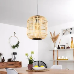 Style Boho-Chic-hofstein Suspension Sukhothai Noir, 1 lumière