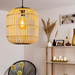 Style Boho-Chic-hofstein Suspension Sukhothai Noir, 1 lumière