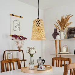 Style Boho-Chic-hofstein Suspension Sukhothai Noir, 1 lumière