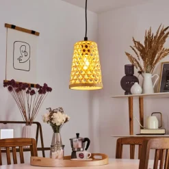 Style Boho-Chic-hofstein Suspension Sukhothai Noir, 1 lumière