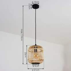 Style Boho-Chic-hofstein Suspension Sukhothai Noir, 1 lumière