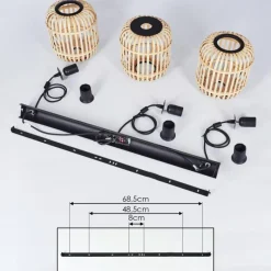 Style Boho-Chic-hofstein Suspension Sukhothai Noir, 3 lumières