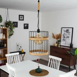 Lampes Vintages & Rétros-hofstein Suspension Sulzano Brun, Noir, 1 lumière