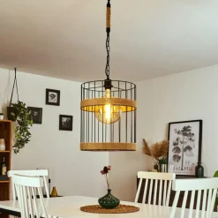 Lampes Vintages & Rétros-hofstein Suspension Sulzano Brun, Noir, 1 lumière