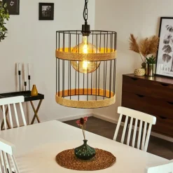 Lampes Vintages & Rétros-hofstein Suspension Sulzano Brun, Noir, 1 lumière