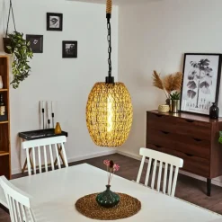 Style Boho-Chic-hofstein Suspension Sulzano Brun, Noir, 1 lumière