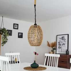 Style Boho-Chic-hofstein Suspension Sulzano Brun, Noir, 1 lumière