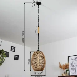 Style Boho-Chic-hofstein Suspension Sulzano Brun, Noir, 1 lumière
