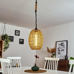 Style Boho-Chic-hofstein Suspension Sulzano Brun, Noir, 1 lumière