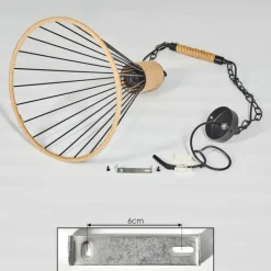 Style Boho-Chic-hofstein Suspension Sulzano Brun, Noir, 1 lumière