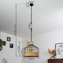 Luminaires Scandinaves-hofstein Suspension Sulzano Brun, Noir, 1 lumière