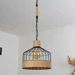 Luminaires Scandinaves-hofstein Suspension Sulzano Brun, Noir, 1 lumière