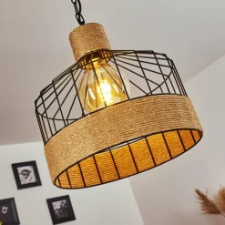 Luminaires Scandinaves-hofstein Suspension Sulzano Brun, Noir, 1 lumière