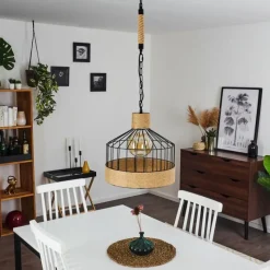 Luminaires Scandinaves-hofstein Suspension Sulzano Brun, Noir, 1 lumière