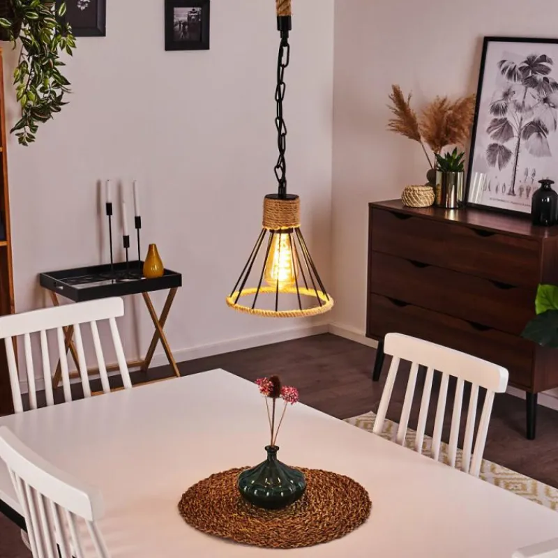 Luminaires Scandinaves-hofstein Suspension Sulzano Brun, Noir, 1 lumière