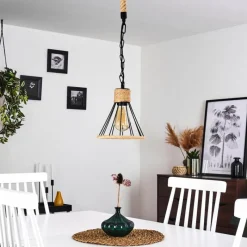 Luminaires Scandinaves-hofstein Suspension Sulzano Brun, Noir, 1 lumière