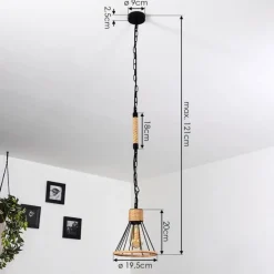 Luminaires Scandinaves-hofstein Suspension Sulzano Brun, Noir, 1 lumière