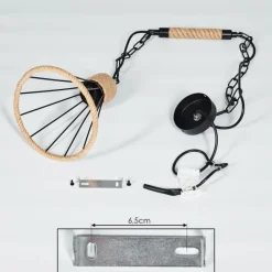 Luminaires Scandinaves-hofstein Suspension Sulzano Brun, Noir, 1 lumière