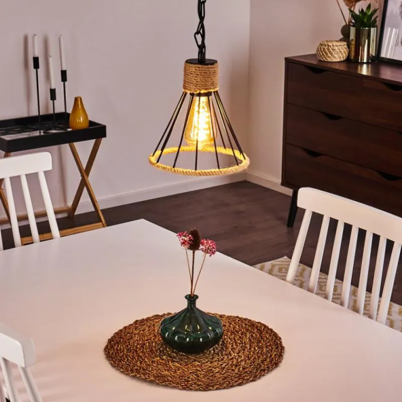 Luminaires Scandinaves-hofstein Suspension Sulzano Brun, Noir, 1 lumière