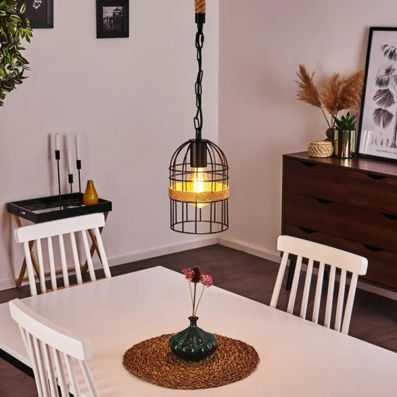 Luminaires Scandinaves-hofstein Suspension Sulzano Brun, Noir, 1 lumière