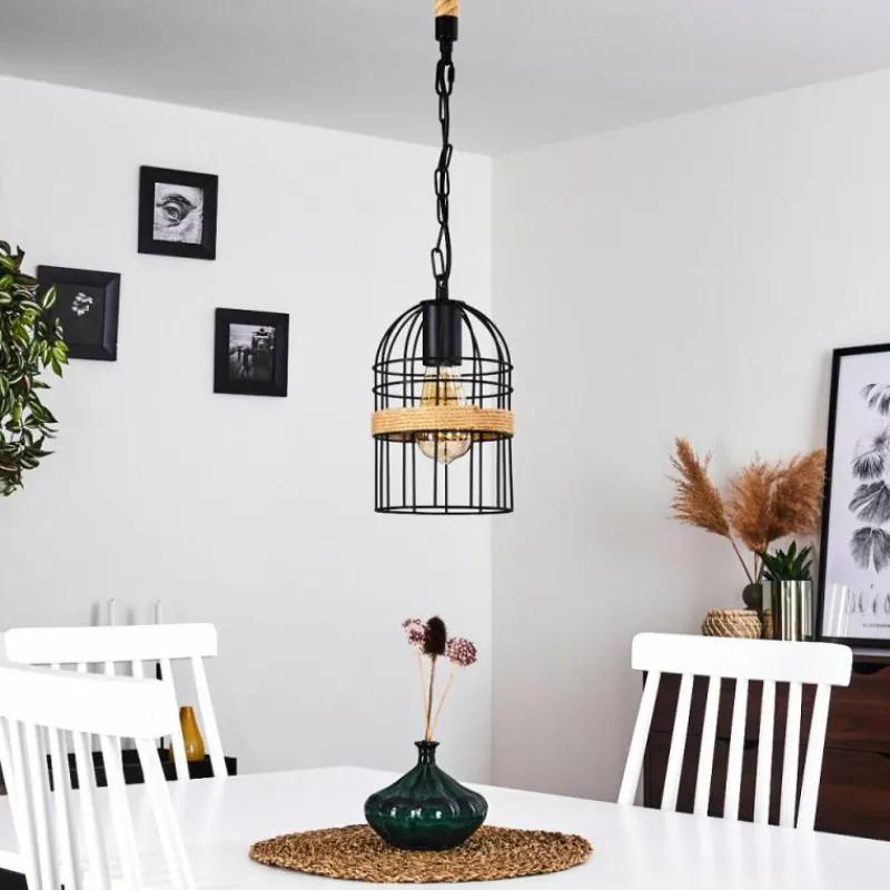 Luminaires Scandinaves-hofstein Suspension Sulzano Brun, Noir, 1 lumière