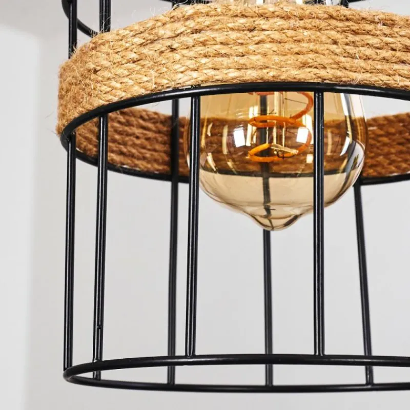 Luminaires Scandinaves-hofstein Suspension Sulzano Brun, Noir, 1 lumière