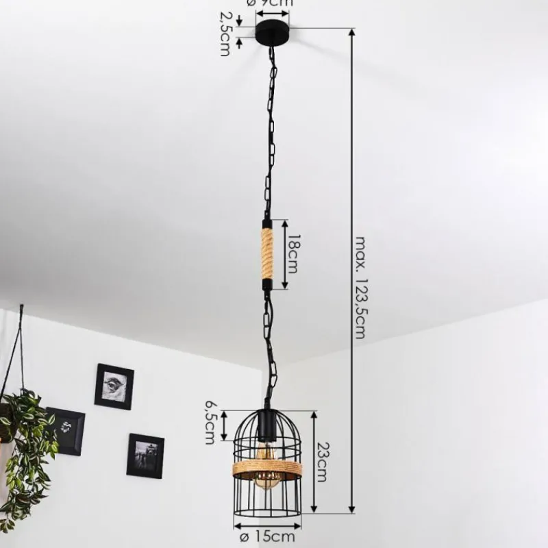 Luminaires Scandinaves-hofstein Suspension Sulzano Brun, Noir, 1 lumière