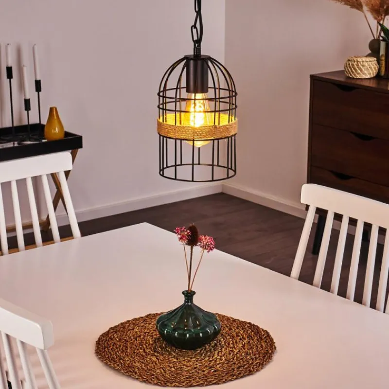 Luminaires Scandinaves-hofstein Suspension Sulzano Brun, Noir, 1 lumière