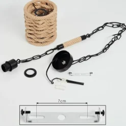 Style Boho-Chic-hofstein Suspension Sulzano Brun, Noir, 1 lumière