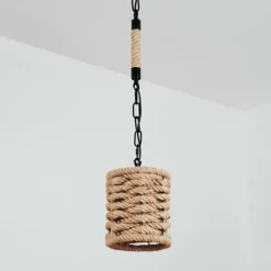 Style Boho-Chic-hofstein Suspension Sulzano Brun, Noir, 1 lumière