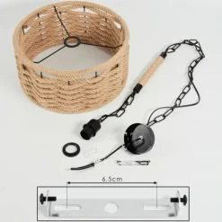 Style Boho-Chic-hofstein Suspension Sulzano Brun, Noir, 1 lumière