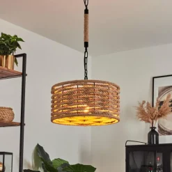 Style Boho-Chic-hofstein Suspension Sulzano Brun, Noir, 1 lumière