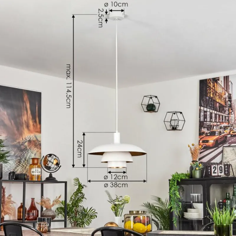 Lampes Dorées-hofstein Suspension Sundet Blanc, 1 lumière