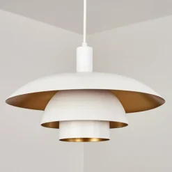 Lampes Dorées-hofstein Suspension Sundet Blanc, 1 lumière