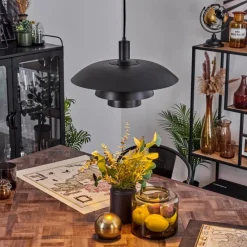 Lampes Dorées-hofstein Suspension Sundet Noir, 1 lumière