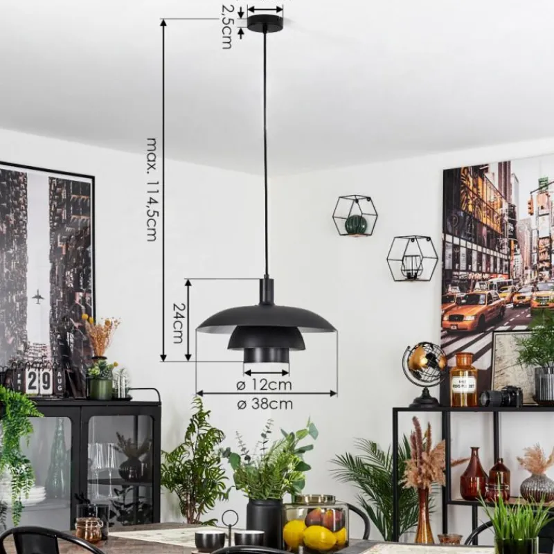 Luminaires Scandinaves-hofstein Suspension Sundet Noir, 1 lumière