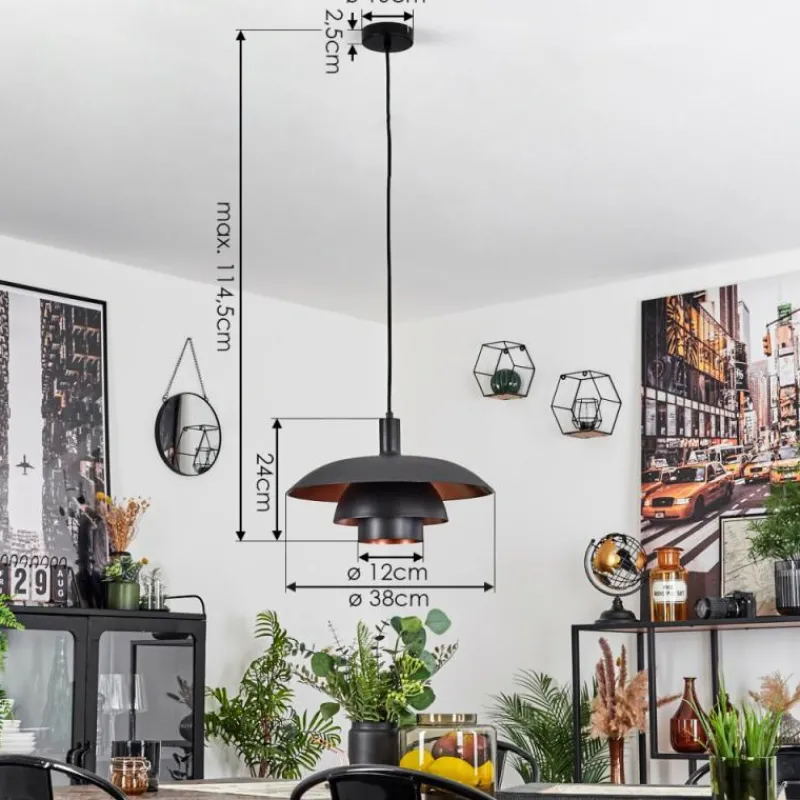 Luminaires Scandinaves-hofstein Suspension Sundet Noir, 1 lumière