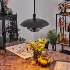 Luminaires Scandinaves-hofstein Suspension Sundet Noir, 1 lumière