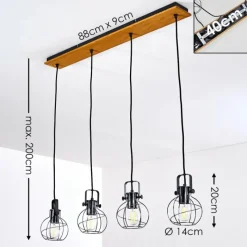 Lampes Vintages & Rétros-Luminaires Trio Suspension Sundsvall Brun, Noir, 4 lumières