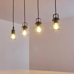 Lampes Vintages & Rétros-Luminaires Trio Suspension Sundsvall Brun, Noir, 4 lumières