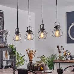 Style Boho-Chic-hofstein Suspension Sundsvall Écru, Noir, 4 lumières