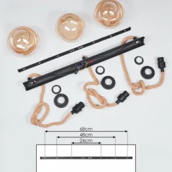 Lampes Vintages & Rétros-hofstein Suspension Sunnyvale Écru, Noir, 3 lumières