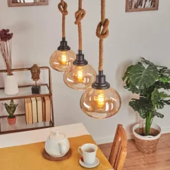 Lampes Vintages & Rétros-hofstein Suspension Sunnyvale Écru, Noir, 3 lumières