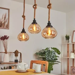 Lampes Vintages & Rétros-hofstein Suspension Sunnyvale Écru, Noir, 3 lumières