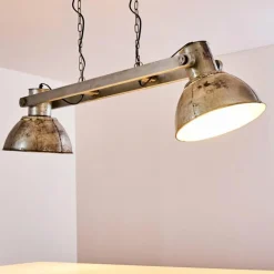 Lampes Industrielles-hofstein Suspension Svanfolk Gris, Rouille, 2 lumières