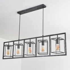 hofstein Suspension Svene Gris, Noir, 5 lumières