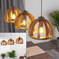 Luminaires Scandinaves-hofstein Suspension Tabua Gris, 3 lumières