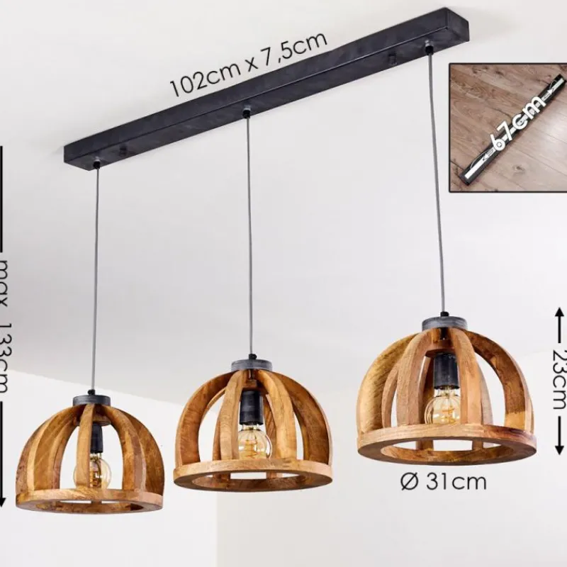 Luminaires Scandinaves-hofstein Suspension Tabua Gris, 3 lumières