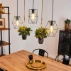 Lampes Vintages & Rétros-hofstein Suspension Taheramo Bois foncé, Noir, 3 lumières