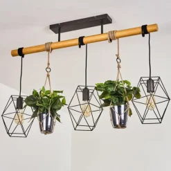 Luminaires Scandinaves-hofstein Suspension Taheramo Bois clair, Noir, 3 lumières